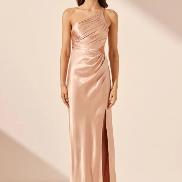 NWT La Lune Asymmetrical Gathered Maxi Dress
